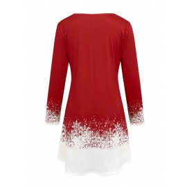 Women's Elegant Long Sleeve Christmas Party Dress - Winter Formal Gown with Flowing Dress, Machine Washable Holiday Attire for Xmas Weddings & New Year's Eve Events, Autumn/Winter Wedding Dress for home Celebrations