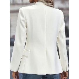 Women's Slim-Fit Blazer Jacket - Tailored X-Line Pure Color Button Front Closure, Elegant Office to Party Outerwear for Fall/Winter, Machine Washable (Black) | Bestseller for work, Halloween & Black Friday | Elegant Special Line