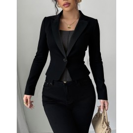 Spring and Autumn new fashion temperament elegant commuting versatile buttons ladies blazer tops