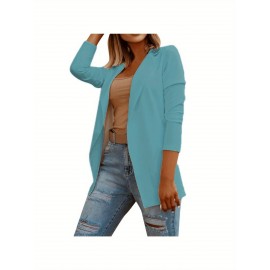 Women'S Slim Fit Solid Color Blazer - Chic Long Sleeve Single-Button Jacket, Lightweight All-Season Versatile Office & Casual Wear, Versatile Fashion | Chic Blazer | Lightweight Jacket