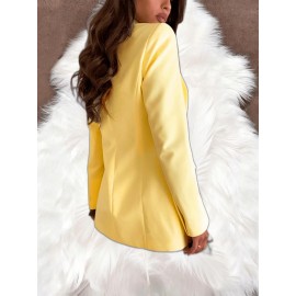 Women's Maternity Blazer Coat - Slim Suit Jacket with Single Button Lapel Collar, Front Opening Mechanism & Machine Washable - Solid Color Office Workwear for Pregnancy, All-Season Formal & Everyday Outerwear (Loose Fit Blazer, OL Suit)