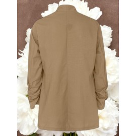 Women Fashion Solid Color Open Front Long Elastic Sleeves Suit Loose Blazers | Chic Outerwear, Single Breasted, Regular Length, Suitable for Everyday & Formal Outfits, Spring/Fall Essential