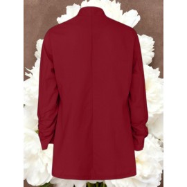 Women Fashion Solid Color Open Front Long Elastic Sleeves Suit Loose Blazers | Chic Outerwear, Single Breasted, Regular Length, Suitable for Everyday & Formal Outfits, Spring/Fall Essential