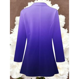 Women's Loose-Fit Full-Length Cardigan Jacket with Front Button Closure - Long Sleeve Blouse for work, Business & Casual Outfits | Single-Breasted Coat (Machine Washable Outerwear, OL Suit Essential)