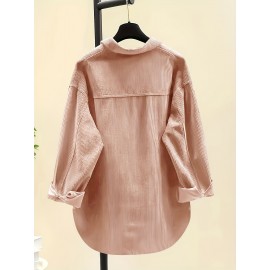 Women's Corduroy Shirt, Everyday Shirt, Layering Piece, Relaxed Fit, Buttonup Shirt, Hand Wash Only, Breathable Material, Long Sleeve Shirt, Buttondown Top, Women's Fashion, Office Casual