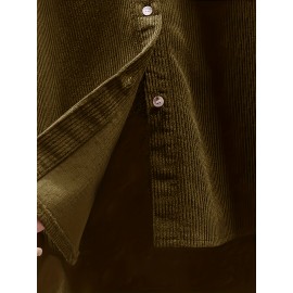 Women's Corduroy Shirt, Everyday Shirt, Layering Piece, Relaxed Fit, Buttonup Shirt, Hand Wash Only, Breathable Material, Long Sleeve Shirt, Buttondown Top, Women's Fashion, Office Casual