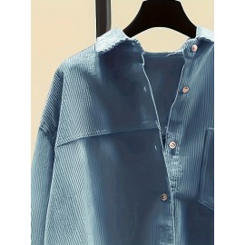 Women's Corduroy Shirt, Everyday Shirt, Layering Piece, Relaxed Fit, Buttonup Shirt, Hand Wash Only, Breathable Material, Long Sleeve Shirt, Buttondown Top, Women's Fashion, Office Casual