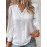Fall Long Sleeve V-Neck Ruffled Panel Blouse for Women | Feminine Casual, Elegant Style, Solid Color, Suitable for Spring/Fall