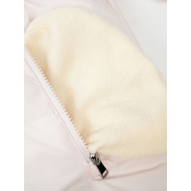 Women's Winter Fleece-Lined Hooded Jacket -Elegant Special & Relaxed Fit Coat with Zipper Front, Long Sleeve Casual Outerwear for Cold Weather, Seasonal Fashion, Warm Fabric, Cozy Material, Casual Attire