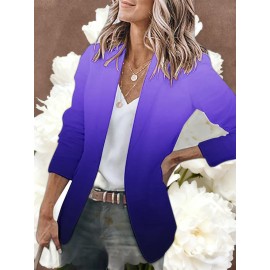 Women's Loose-Fit Full-Length Cardigan Jacket with Front Button Closure - Long Sleeve Blouse for work, Business & Casual Outfits | Single-Breasted Coat (Machine Washable Outerwear, OL Suit Essential)
