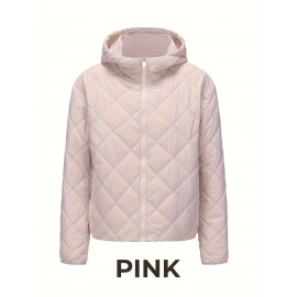 Women'S Fitted Hooded Coat with Pockets | Adjustable Drawstring Hood, Lightweight and Comfortable, Solid Color, Ideal for Autumn and Winter